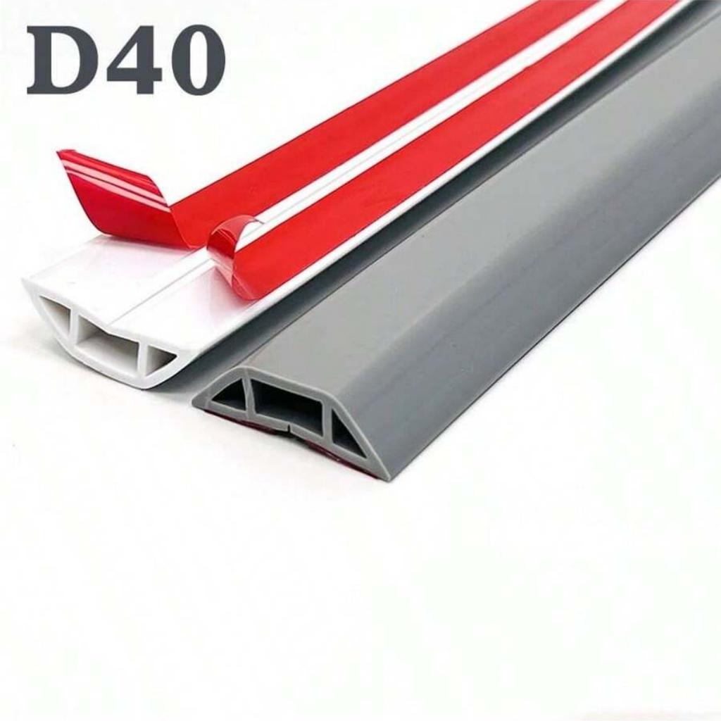 1PC 1m/39.37inch Pvc Floor Wire Cover Self-adhesive Power Cable Protector Electric Wire Duct Slot Cable Sleeves Hider Covers