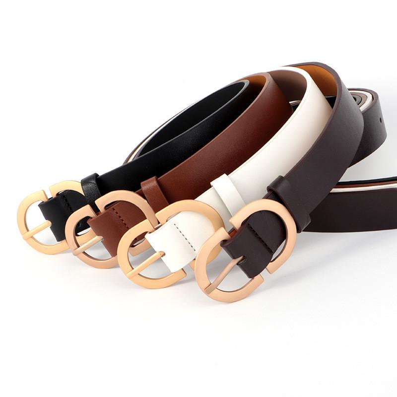 Belt Vintage Leather Women Versatile Decorative Waistband Casual Strap Jeans
