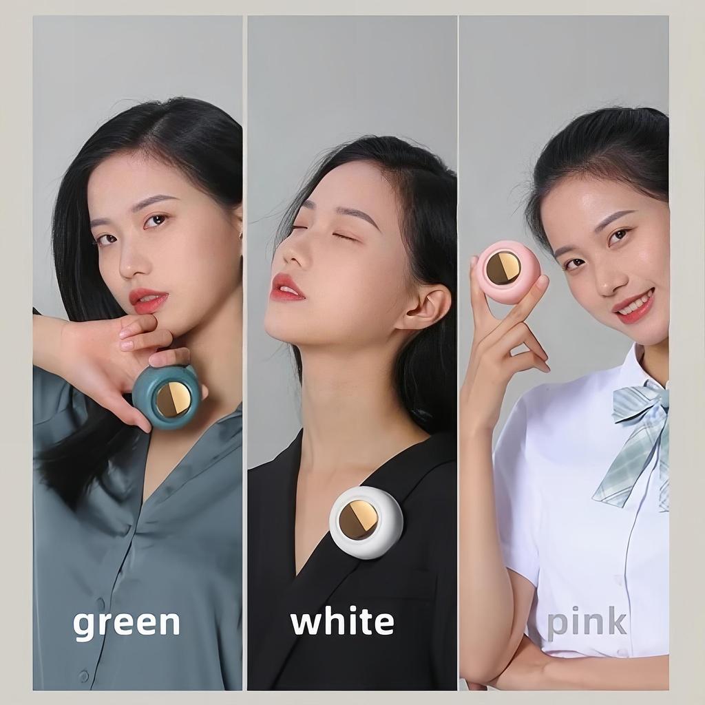 Portable Silent Fan Mini USB Rechargeable Bladeless Electric Clip-on Fan Adjustable 3-Speed Waist Fan Rotating Body Fan