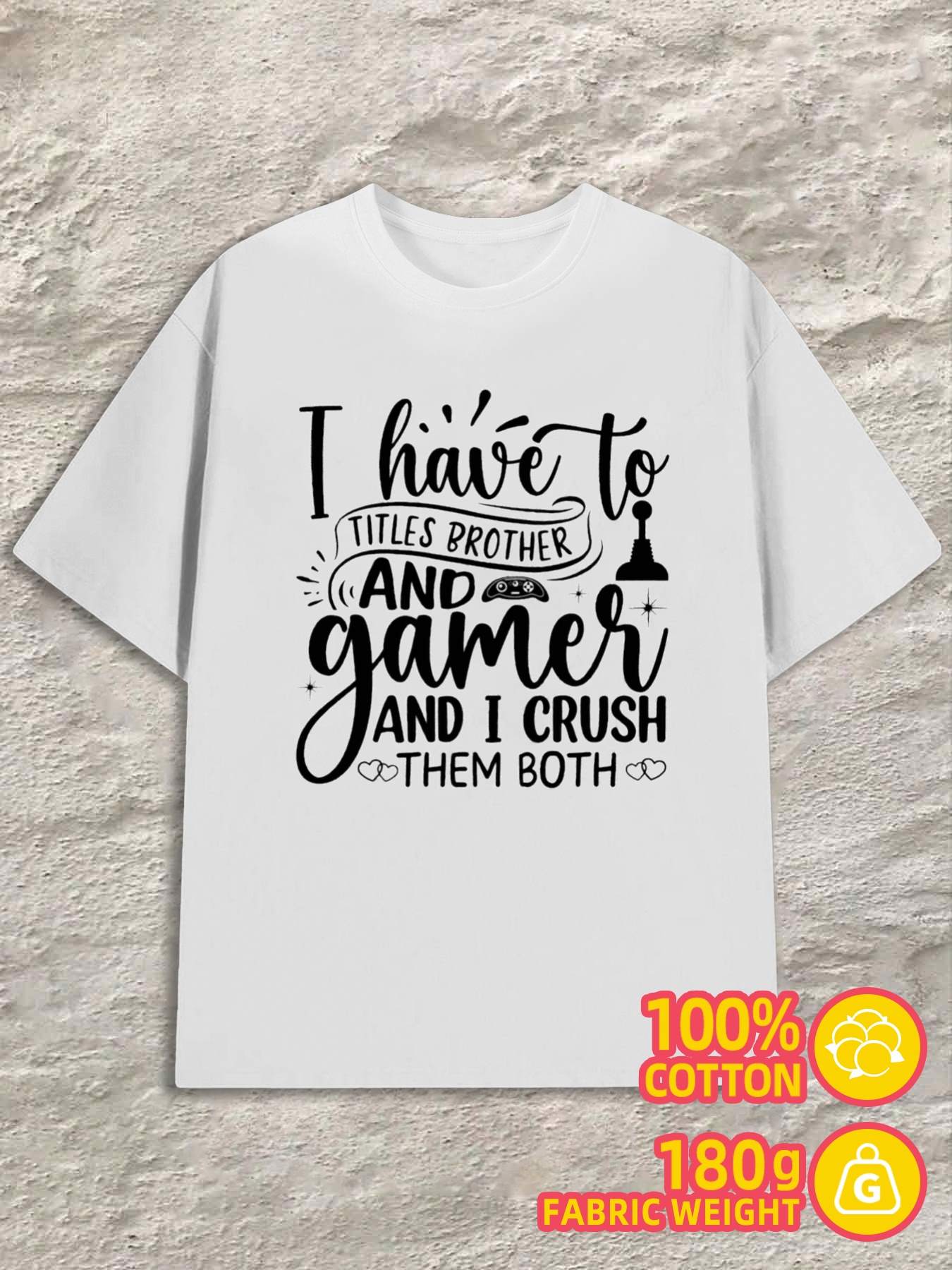 Product Y2K Brother Gamer Crush Plain White Regular Fit 4XL