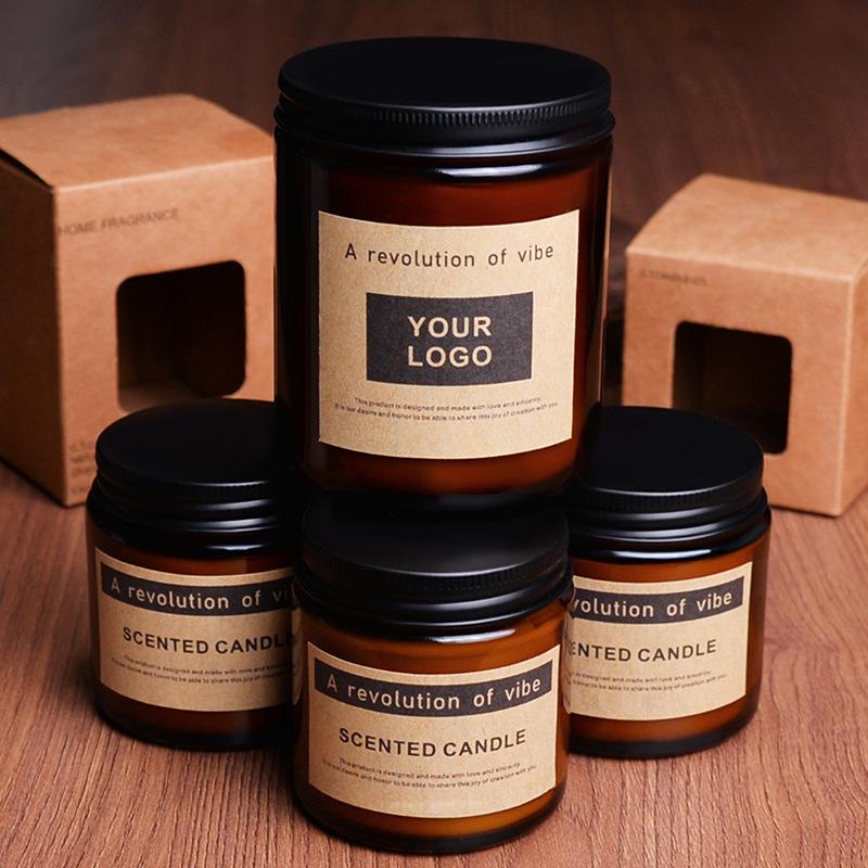 Aromatherapy Candle Room Fragrance Glass Cup with Lid Essential Oil Scented Candle Hand-filled Soy Wax Essential Oil Companion Gift