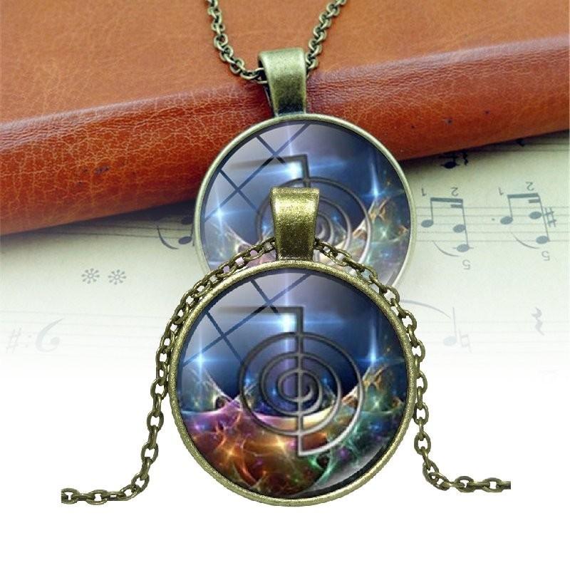 Exquisite Legierung Zeit Edelstein Anhänger Halskette Modischer Retro-Stil Für Frauen Und Männer