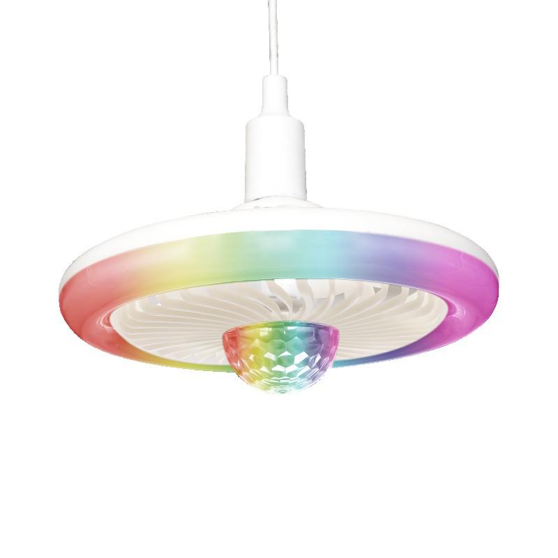 Silent RGB LED Ceiling Fan Light with E27 Base and Magic Ball Design