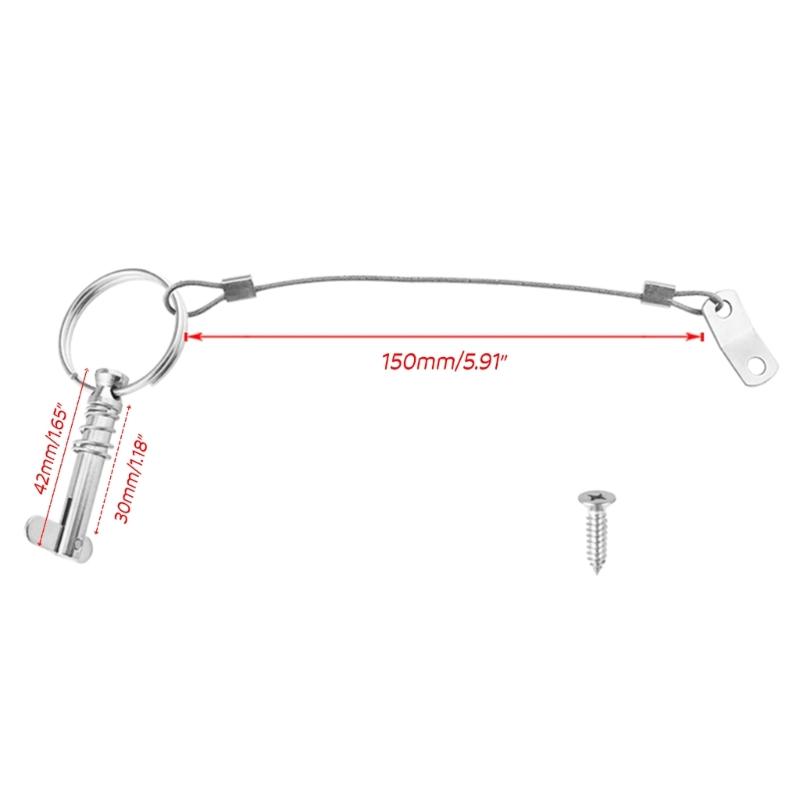 Quick Release Pin for Boat Bimini Top Deck Hinge with Lanyard Drop Cam Spring
