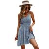 Summer Vacation Style Printed Suspender Dress Backless Fashion Small Fresh Sleeveless Skirt
