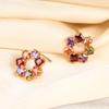 Hot-selling European and American style natural color treasure round ring earrings, small fragrant style earrings