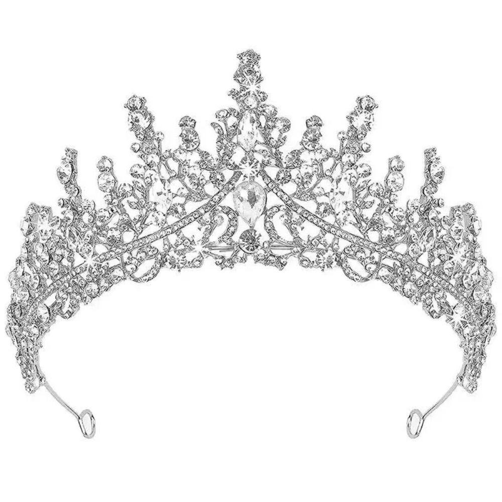 Hair Jewelry Baroque Crystal Crowns Shiny Ornament Princess Crown Rhinestone Diadem  Wedding