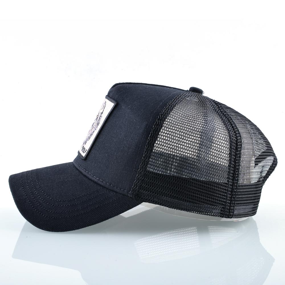 Modische Baseballkappe mit Stickerei Wolfs-Patch Snapback Hip Hop Trucker-Kappen Herren Damen Outdoor Atmungsaktive Schirmmütze