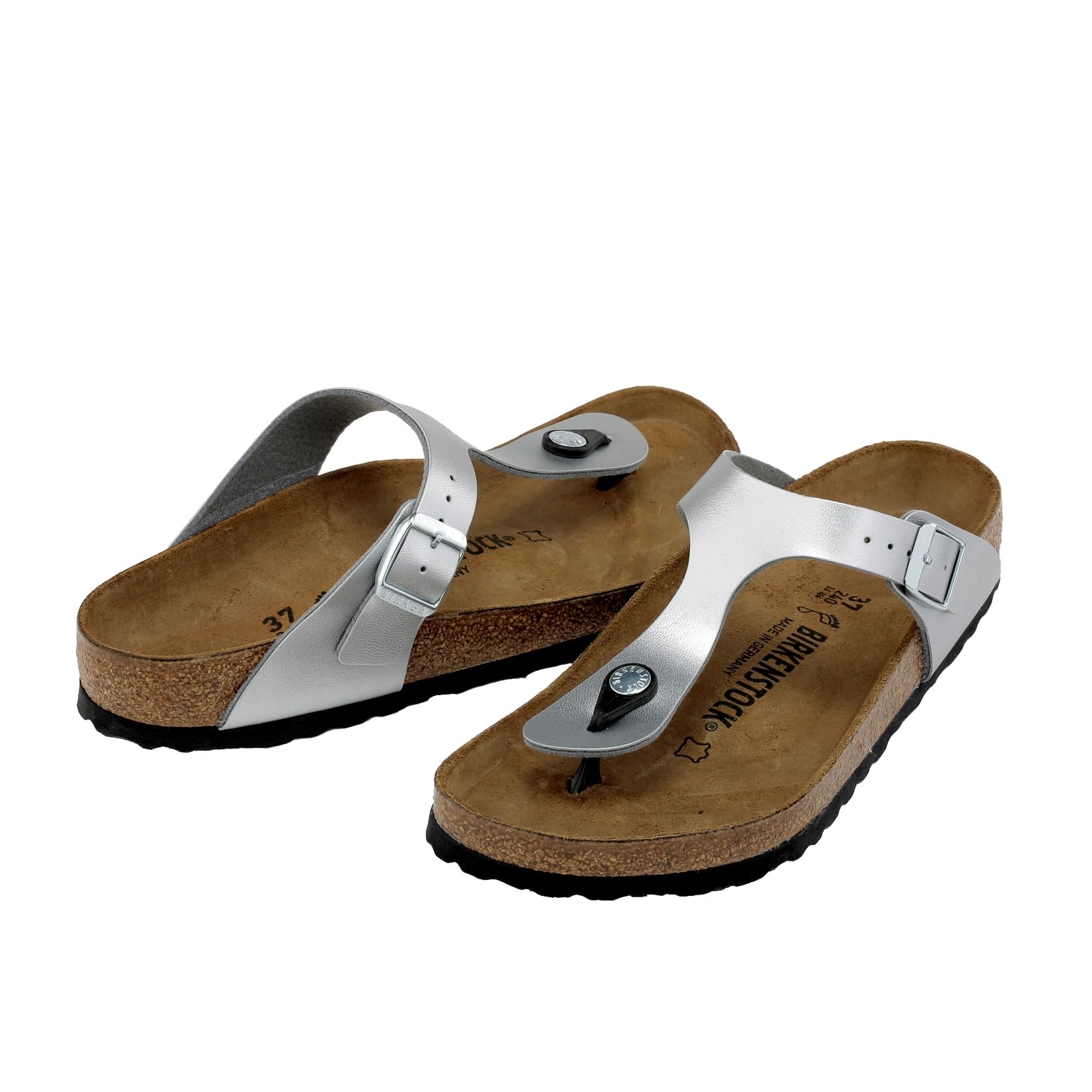 Birkenstock Gizeh Birko-Flor Regular Silver 27 cm