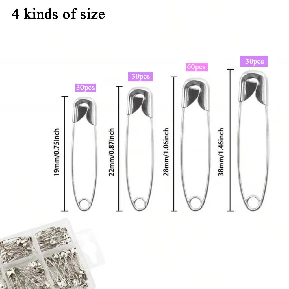 150Pcs Silver Safety Pin Metal Clothing Pins Stainless Steel Safety Pins DIY Sewing Tools Accessory Needles Large Safety Pin