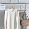 New Arrivals Open Run Women Loose Fit Round Neck Long Sleeve Knit Double Shirred