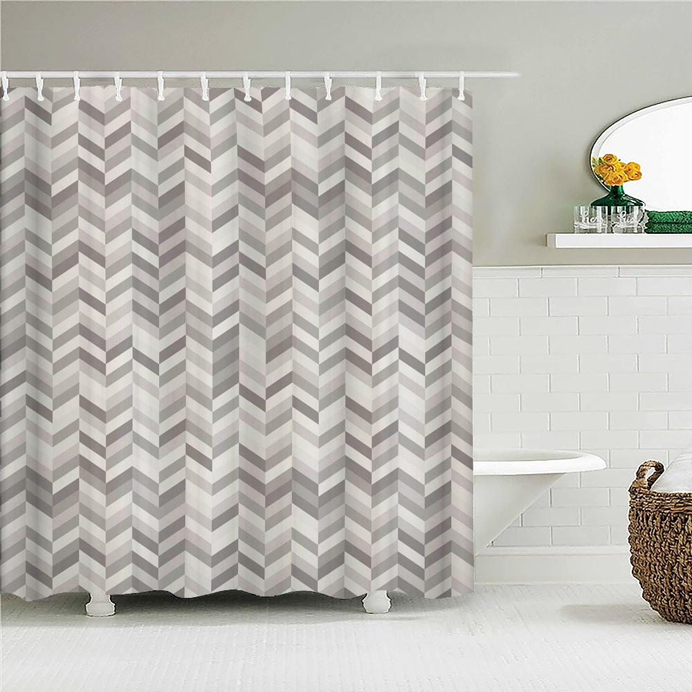 Geometrisches Muster Druck Duschvorhang Badezimmer 3D Wasserdicht Stoff Duschvorhänge Groß 180X200cm Für Badezimmer Vorhang