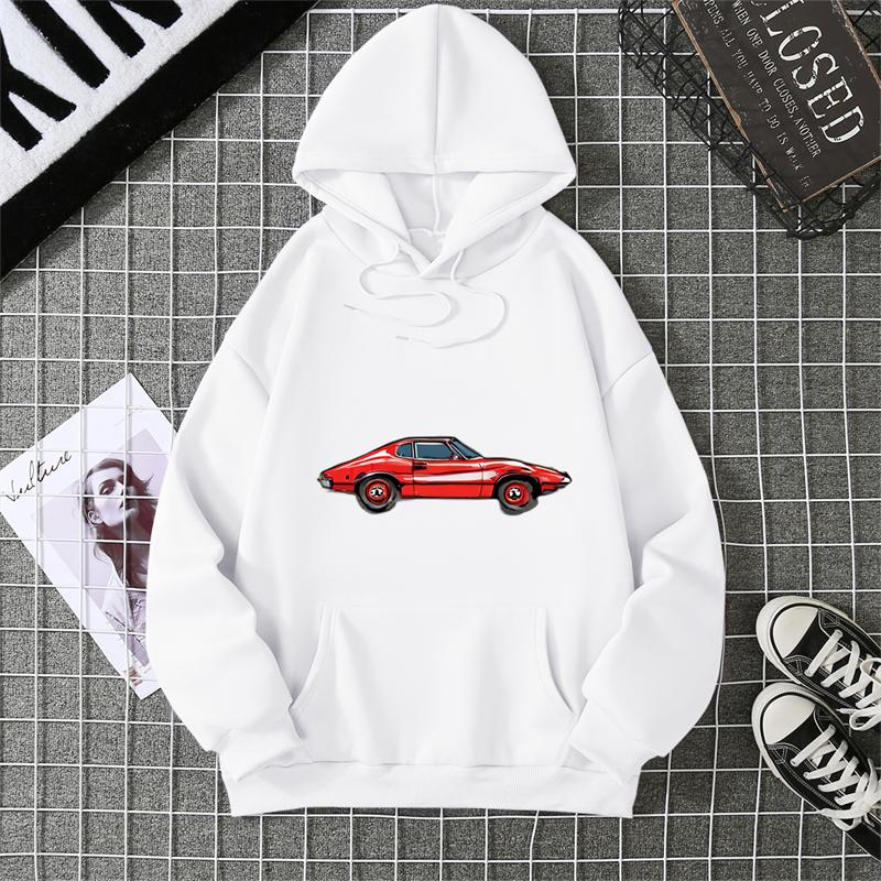 Car Printing Clothes Female Pretty Street Sweatshirt Comfortable Casual Hooded Pullovers Autumn Fleece Hoodies Hoody