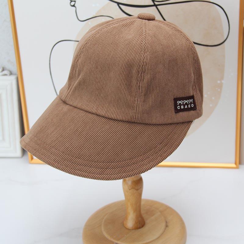 ins retro corduroy cap lazy wind soft top baseball cap daily commute plain versatile hat