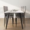 Set of 6 Modern High-Back Dining Chairs In Faux Leather and Steel. 41x50x97cm. Grey