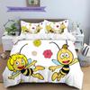 La Abeja Maya Pattern Bedding,Quilt Set Quilt Cover Pillowcase Home Birthday Gift(1 * duvet cover + 2 * pillowcase, without core)