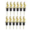 Weighted Stainless Steel Pourers Olive Oil Dispenser Spout Liquor Bottles Pourers Auto Flip Oil Dispenser (Gold, 24Pcs)
