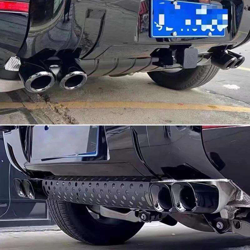Black Stainless Steel Square Exhaust Tip for 2020-2024 Land Rover Defender