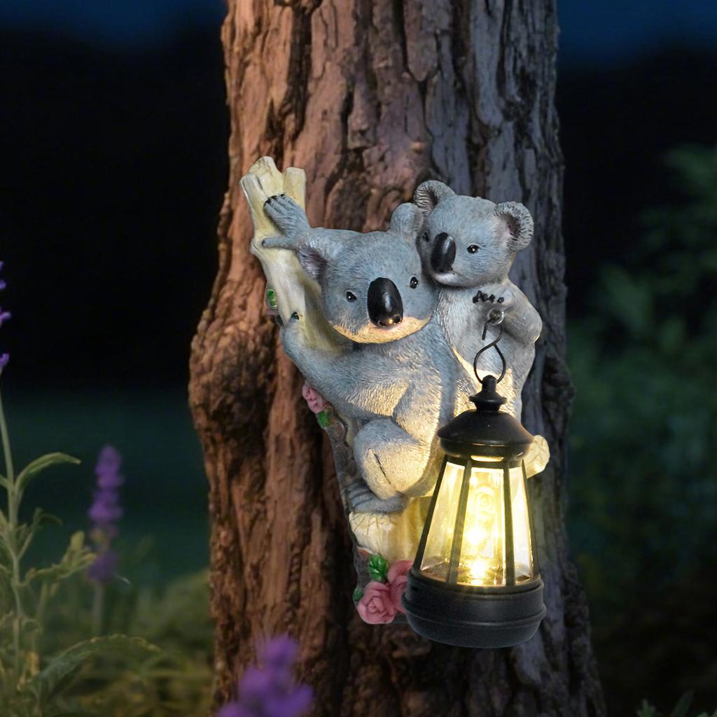 JYL TS/022,Garden Wall Mount Koala Resin Solar Light for Villa Balcony Animal Sculpture Wall Lamp