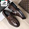 Herren Business Casual Lederschuhe Krokodilmuster Echtes Leder Erste Schicht Rindsleder Modisch und Vielseitig Authentisch