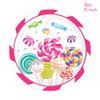 Sweet Candy Theme Party Disposable Tableware Pink Lollipop Plates Cups Napkins Kids Girls Happy Candy Birthday Party Supplies