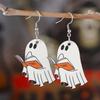 Wooden Handmade Unique Ghost Earrings Perfect For Halloween Book Lovers And Fans