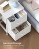 SONGMICS BELLAH Collection - Bedside Table with 2 Drawers, Side End Table, for Bedroom, Steel, Modern, Cloud White and Snow White