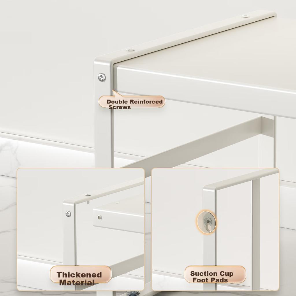 Jiabaili Étagère de Rangement de Cuisine Réglable Étagère d'Armoire de Comptoir Étagère à Plusieurs Niveaux Organisateur d'Épices Support pour Casseroles Petite Étagère de Bureau