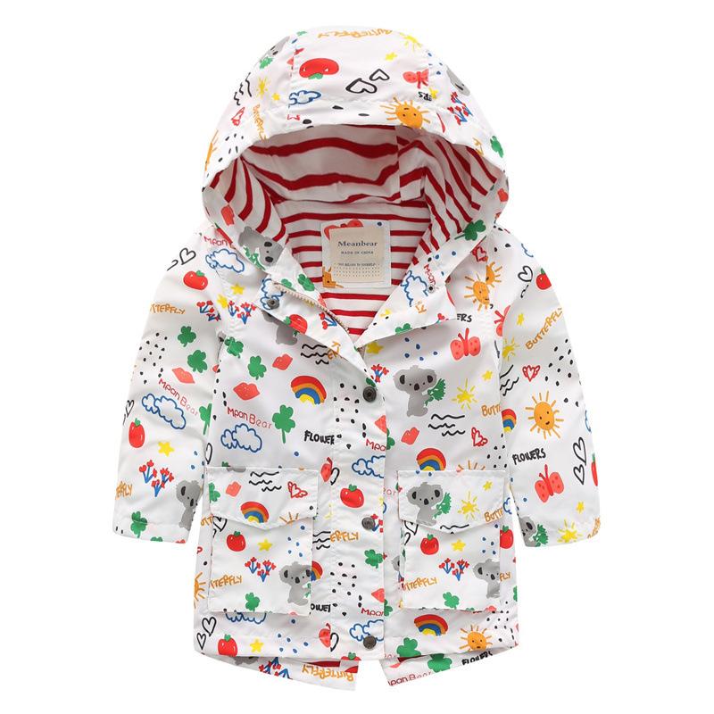 Meanbear Erkek ve Kız Çocukları için Dış Mekan Rüzgar Geçirmez Kapüşonlu Su Geçirmez Makineli Ceket