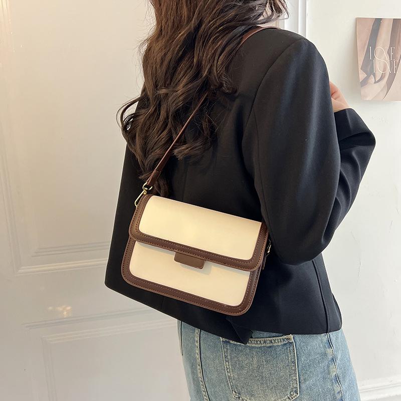 2025 New High-end Simple Retro Fashion Messenger Bag Women's Bag Shoulder Bag Versatile Foreign Style Internet Celebrity Small Square Bag