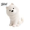 Small Samoyed Collectible Cute Sitting Dog Figurine 3D Printed Smiling Puppy Statue Healing Compact Shelf Figurine Animal Desktop Ornament for Home