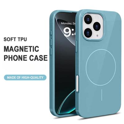 Liquid Silicone Phone Case for Apple Iphone16promax-Soft TPU Drop-Resistant Magnetic Magnet MagSafe Phone Case for Iphone16/15/14/13/12/11/Pro/Promax
