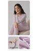 220g 95% Cotton Women's Autumn Warm Set: Antibacterial Round Neck Base Layer & Trousers.