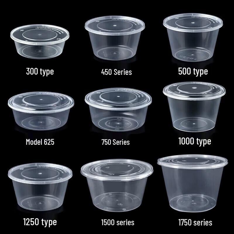 temeiju Einweg Runde Plastik Takeout Schüsseln mit Deckeln