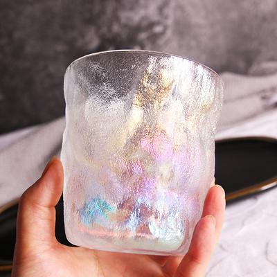 4 Stück/3 Stück/2 Stück/1 Stück Buntes Glas 330ml Gletscherbecher Schlichter Haushaltsbier-/Wasser-/Teebecher Luxus Baummuster Trinkgeschirr Weingläser