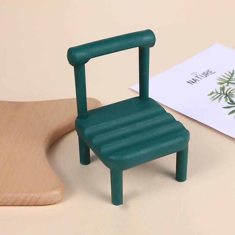 

Мини Подставка Держатель для Телефона Милый Настольный Органайзер Стул Табурет для Смартфонов 1pcs темно-зеленого