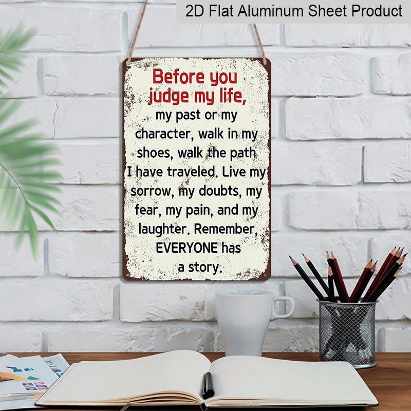 2D Flat Aluminium Motivational Quote Wall Decor, Vintage Metal Art with Pre-Drilled Holes for Easy Hanging - Perfect Gift Idea Suitable As
