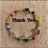 Dopamine Color Beaded Smiley Face Bracelet Female Niche Design Sense Girlfriend Student Jewelry Light Luxury High-end Jewelry