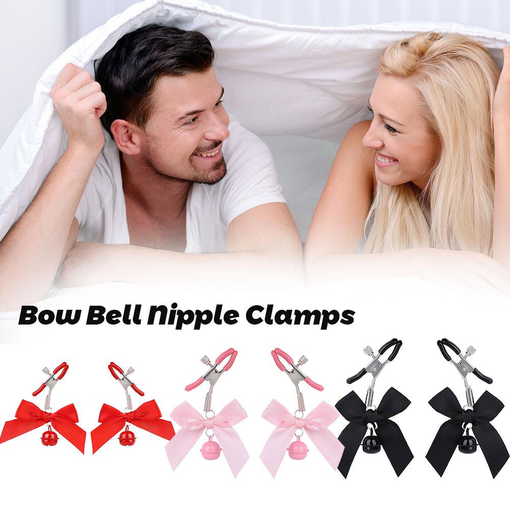 Sexy Bow Bell Adjustable Nipple Clamp Breast Bdsm Small Bell Adult Fetish Flirting Teasing Sex Toys For Couples