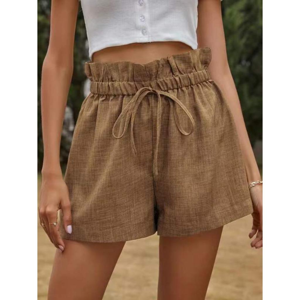 Women's High Waist Loose Fit Wide Leg Shorts Casual Summer Drawstring Pants