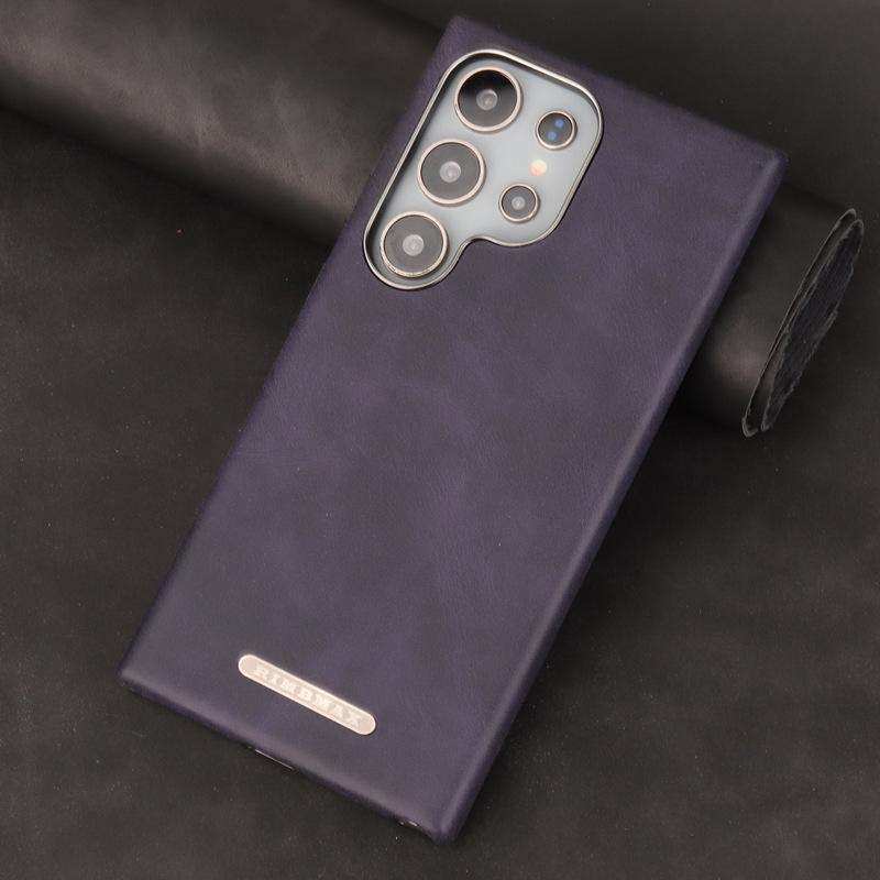 Suitable for Samsung S25ultra Mobile Phone Case Oil Wax Pattern 25p Magnetic Absorbent Samsung Full-inclusive S24u Business Men's Leather Case