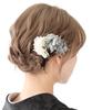 SOUBIEN Ceremony Hair Ornament Set for Furisode and Graduation Dried and Hydrangea In Earth White X Gray X Silver Coming-of-Age (10 Pieces)