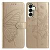 For Samsung Galaxy M36 5G Case Butterfly Imprinted Wallet Stand PU Leather Flip Phone Cover with Strap
