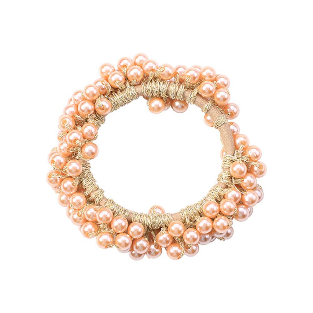Pearl Ponytail Holder Faux Pearl Beads Elastic Hair Band for Woman