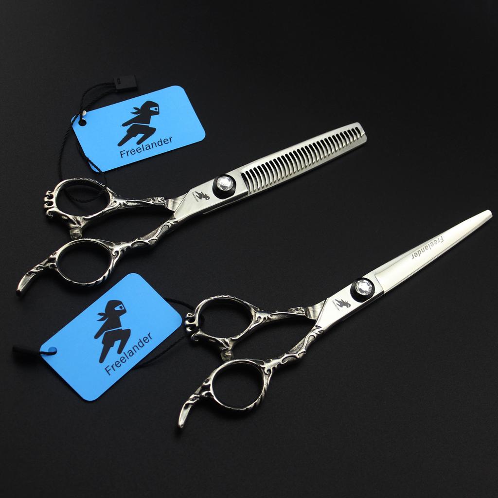 6.0 inch Freelander, hair scissors, hair scissors, flat scissors, tooth scissors, thin scissors, Mayan handle for hair salons