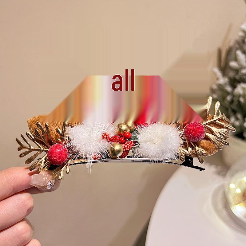 Mori Style Reindeer Antler Ears Christmas Hair Clip - Cute Kids' Hairpin Accessory