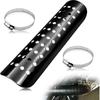 Motorcycle Heat Shield, Aluminum Exhaust Heat for Universal, Pipe Heat Shield Cover Guard Protector with 2 Stainless Steel Clamps (Black)
