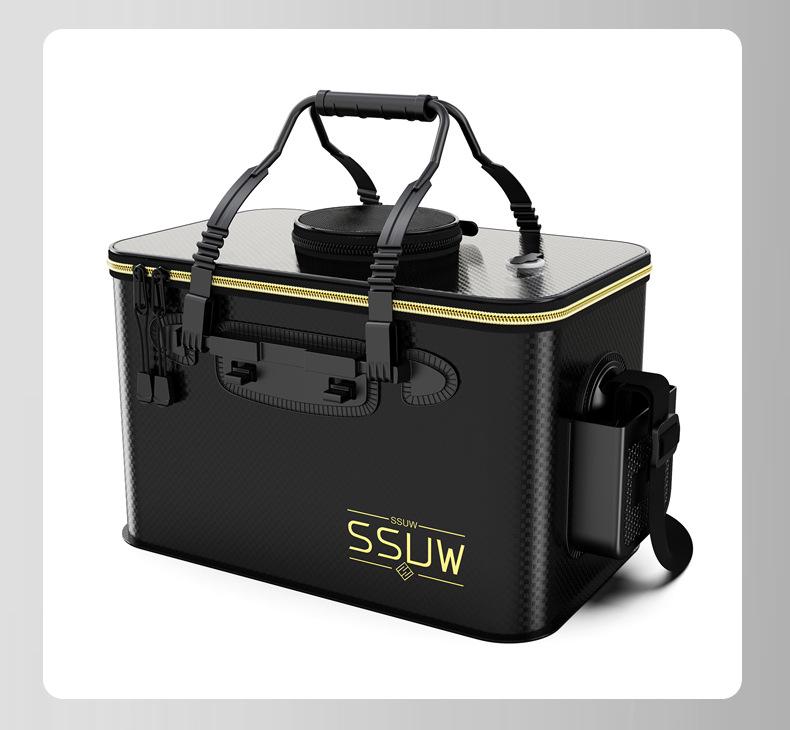 Portable EVA Folding Fishing Bucket - Live Fish Container and Gear Supplies