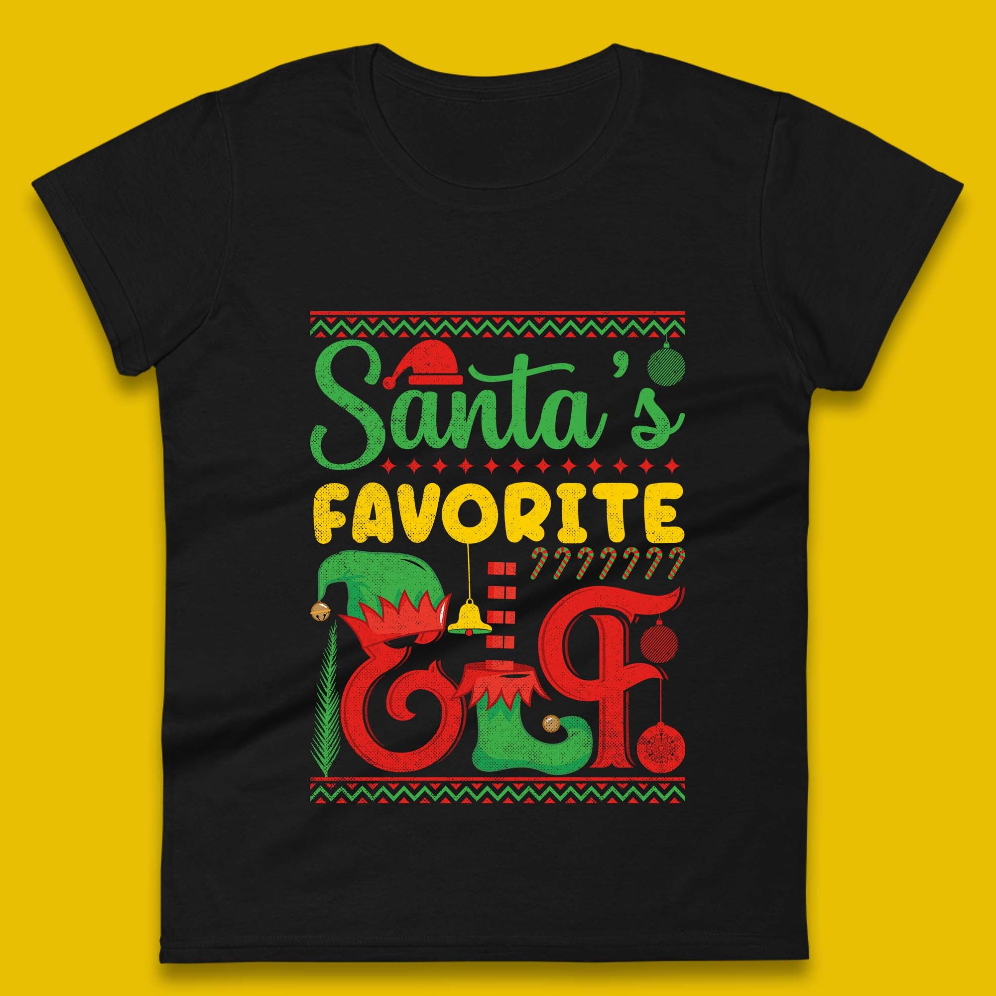 Christmas Womens T Shirt Mens Tops Tees Unisex Christmas Santa s Favorite Elf Costume Top 2XL
