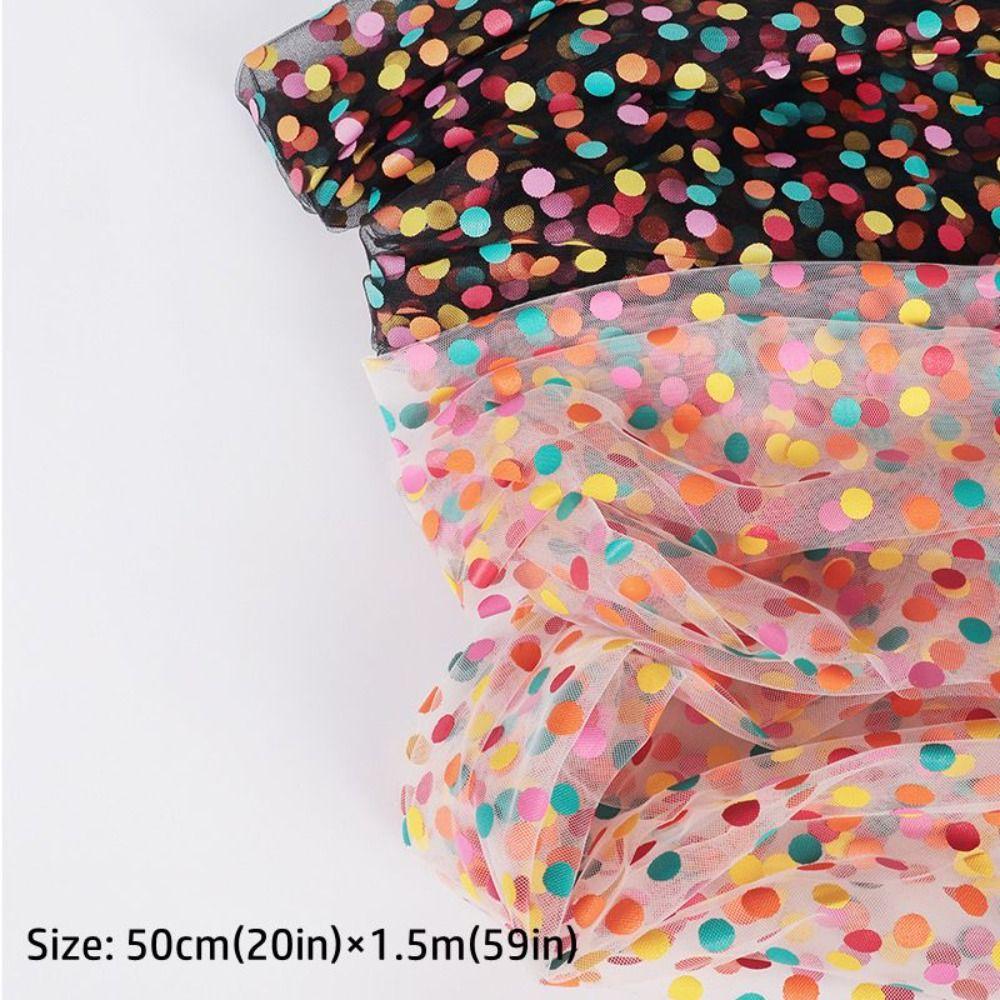 Tissu Tulle à Pois Colorés Organza Transparent Doux Gaze Polyester Léger Papier d'Emballage pour Bouquet Fabrication de Nœuds